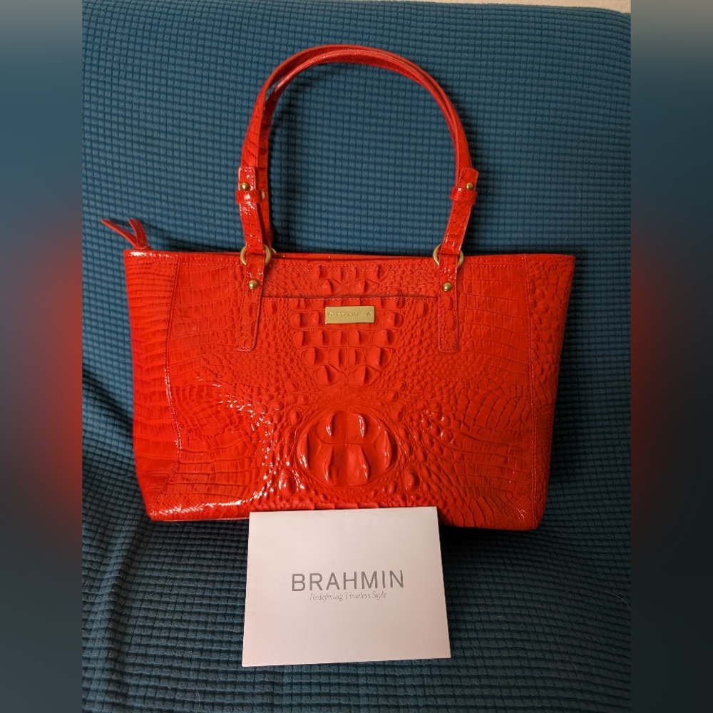 Brahmin Red Croc-Embossed Women's Bag